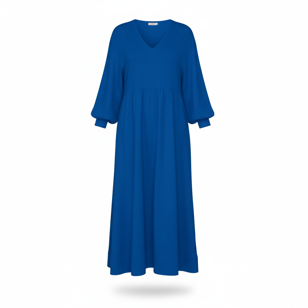 Merilyn - Elegantes Kleid mit V-Ausschnitt und langen Ärmeln
