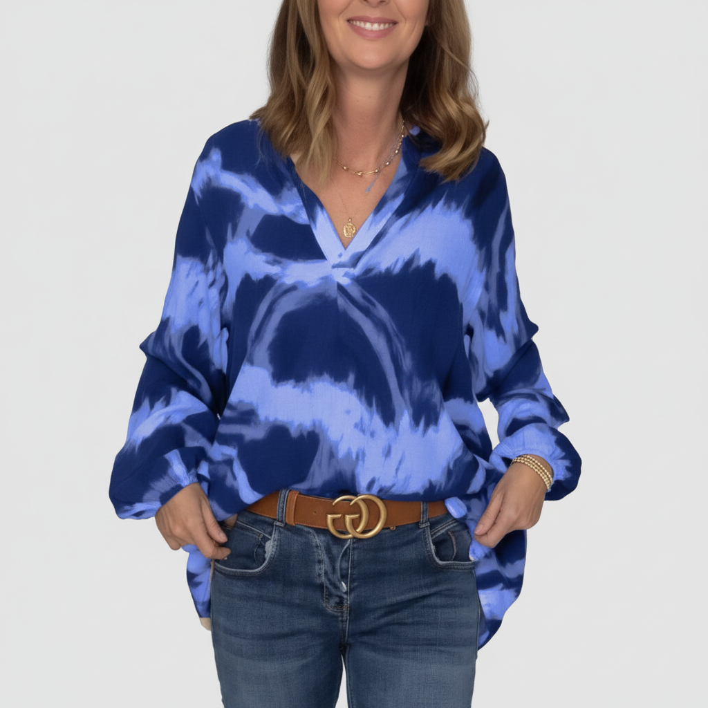 Melissa - Bedrucktes Freizeitoberteil mit V-Ausschnitt